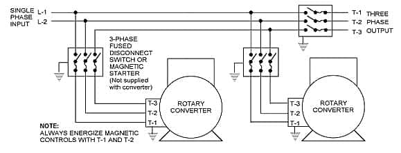 Rotary Phase Converter Wiring Diagram